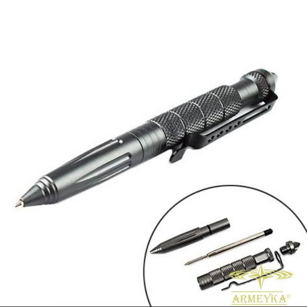 Набор для выживания тактическая ручка tactical pen серый аллюминий PRC Y370002M фото
