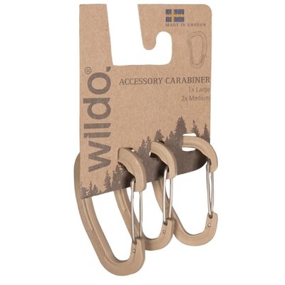 Карабин аксессуарный wildo® (набор 3 шт.) койот пластик Швеция 15920105 фото