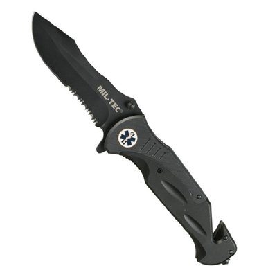Нож медика тактический, складной черный сталь Mil-Tec Германия 15347000 фото