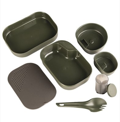 Набір посуду wildo camp-a-box олива пластик Оригінал Швеція 14671000 фото