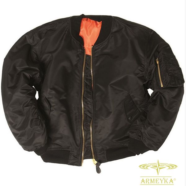 Куртка ma1 flight jacket (bomber) чорний комбі. Mil-Tec Німеччина 10402002 фото