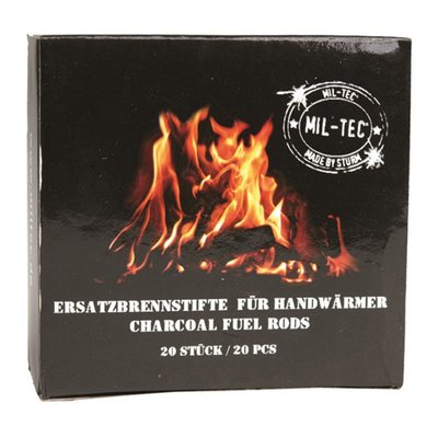 Вугільні стрижні для каталітичної грілки (упаковка 20 штук) чорне вугілля Mil-Tec Німеччина 15279000 фото