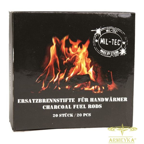 Угольные стержни для каталитической грелки (упаковка 20 штук) черный уголь Mil-Tec Германия 15279000 фото