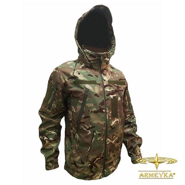 Куртка тактическая, ветро/влагостойкая softshell micro ripstop multicam софтшел UA
