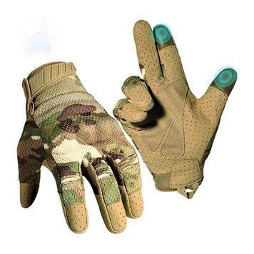 Рукавички тактичні Light Gloves, із захистом (сенсорні) multicam, синтетика. (PRC).