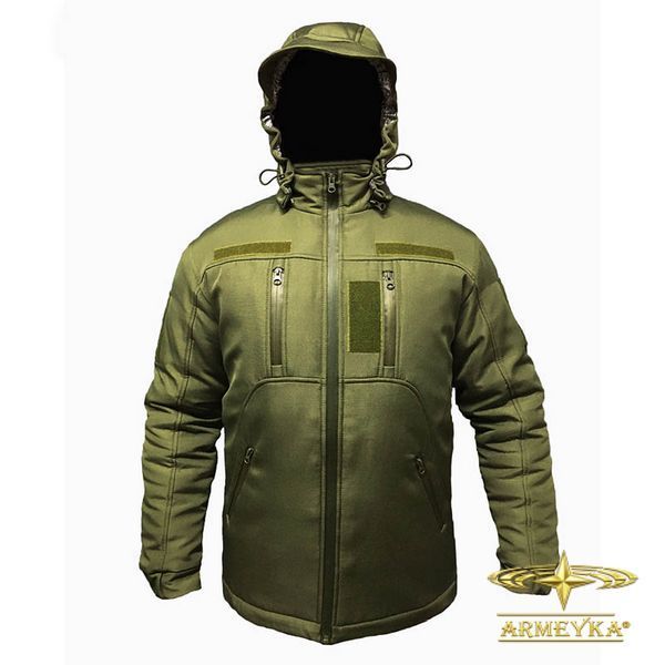 Куртка зимняя,ветро/влагостойкая, с подкладкой omni-heat олива softshell micro ripstop UA