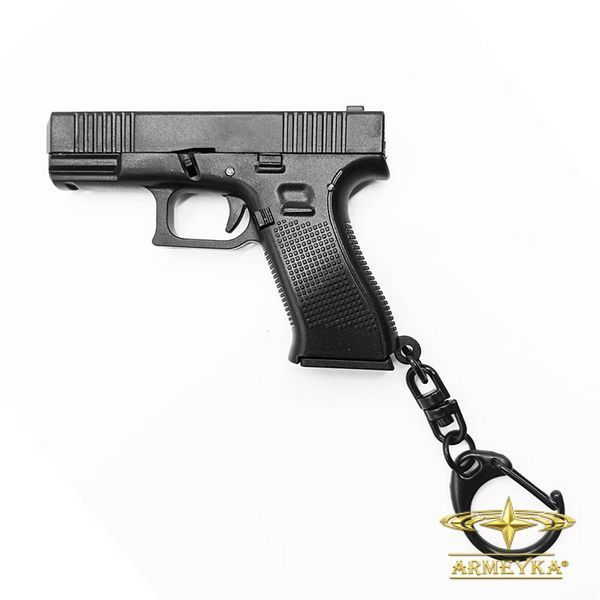 Брелок модель пистолета glock (активная) черный пластик PRC
