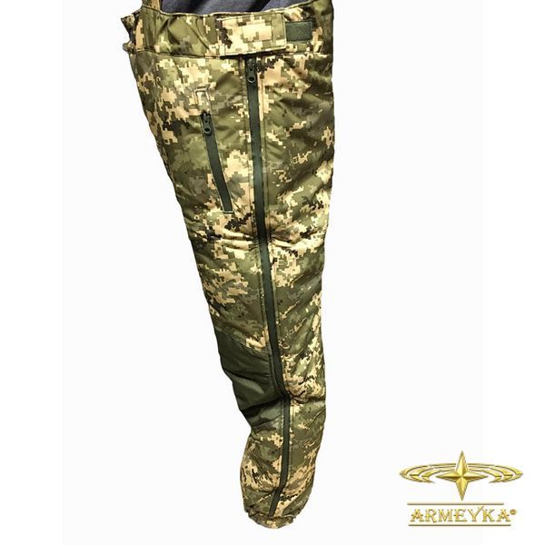 Штани зимові тактичні, напівкомбінезон waterproof, мембрана + кордура. MM-14. Україна