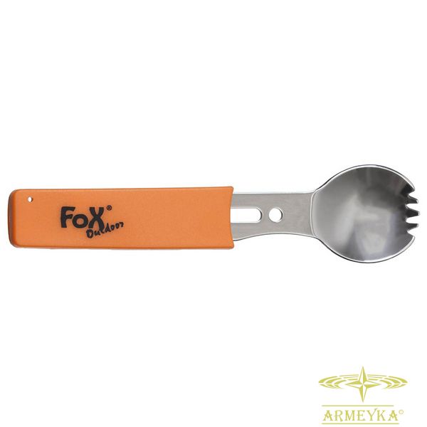 Столовый набор многофункциональная ложа/вилка/нож fox outdoor комбинированный нержавеющая сталь MFH Германия 33430K фото