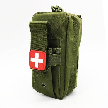 Підсумок медичний / аптечка MOLLE з відділенням для турнікета та ножиць, Oxford 600D, олива. PRC.