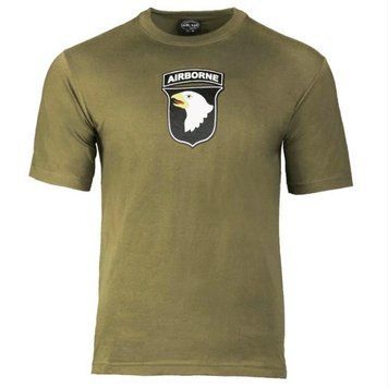 Футболка 101st airborne олива хлопок Mil-Tec Германия
