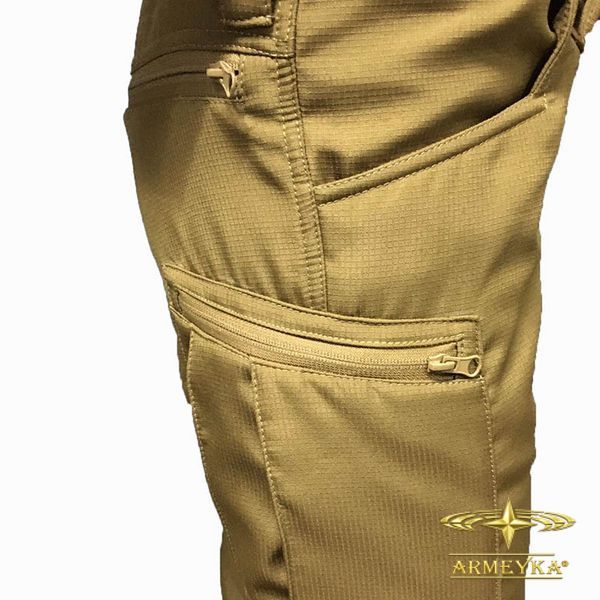 Брюки тактические, ветро/влагостойкие softshell micro ripstop койот софтшел UA