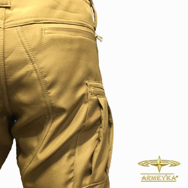 Брюки тактические, ветро/влагостойкие softshell micro ripstop койот софтшел UA