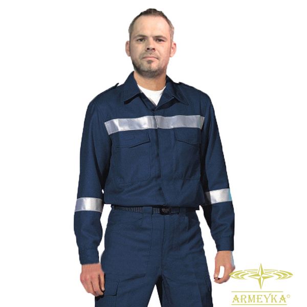 Бойовка куртка (рубаха) пожарного полевая pfeifer adas® blau antistat. темно-синий огнеупорный Оригинал Австрия k789593 фото