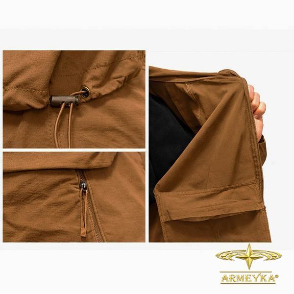 Тактична куртка-вітровкаlightweight combat micro rip-stop, полегшена, койот. UA.