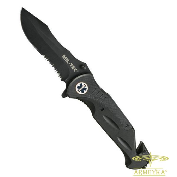Нож медика тактический, складной черный сталь Mil-Tec Германия 15347000 фото