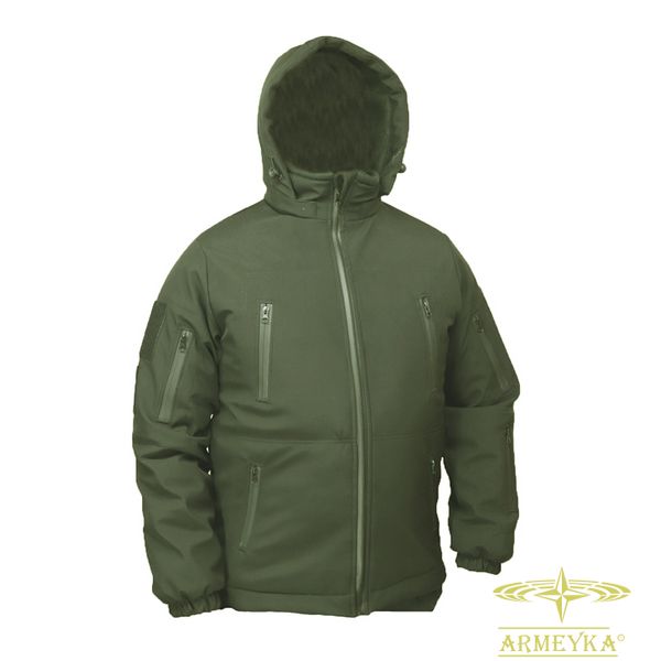 Куртка зимова, вітро/вологостійка softshell олива софтшеллл UA Y030002B фото