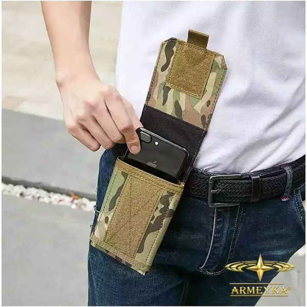 Подсумок для телефона (molle/поясной) олива оксфорд PRC