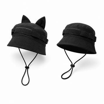Панама Combat hat special force, трансформер з вушками, чорний. UA