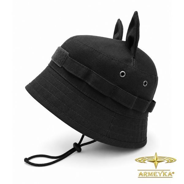 Панама Combat hat special force, трансформер з вушками, чорний. UA