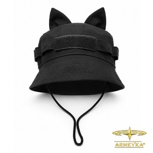 Панама Combat hat special force, трансформер з вушками, чорний. UA