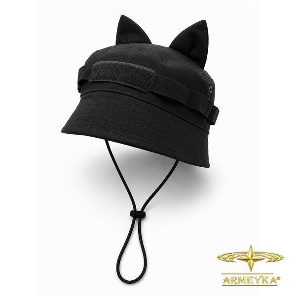 Панама Combat hat special force, трансформер з вушками, чорний. UA