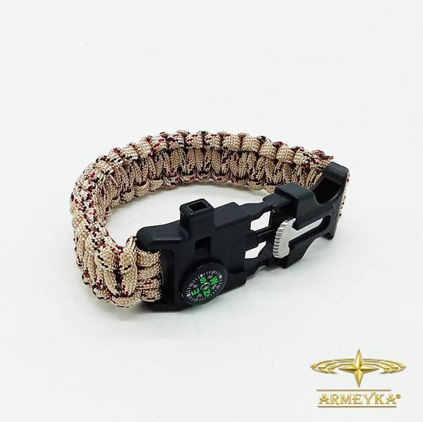 Браслет из паракорда с компассом и огнивом marpat desert нейлон PRC