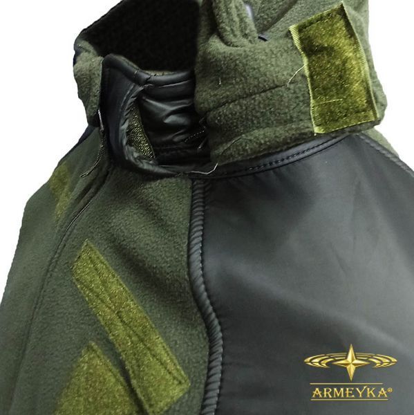 Тактична флісова кофта з капюшоном із вставками Softshell, олива. UA.