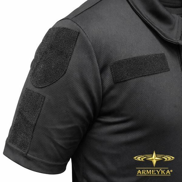 Футболка polo национальная полиция черный coolmax UA