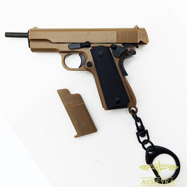 Брелок модель пістолета colt m1911 (активна) олива пластик PRC Y280004B фото