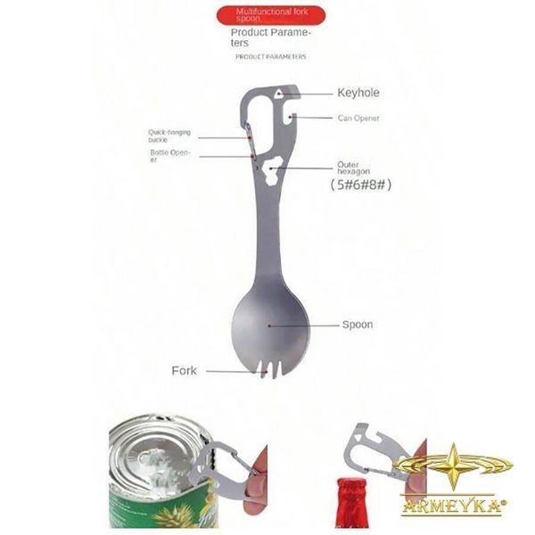 Столовий набір "spork" (ложка, виделка, мультитул) (PRC)