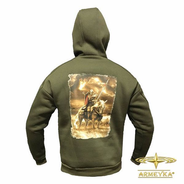 Спортивна кофта Tactical Hoodie з принтом &laquo;Князь Святослав Хоробрий&raquo;, олива UA