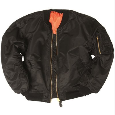 Куртка ma1 flight jacket (bomber) чорний комбінований, Mil-Tec Німеччина 10402002 фото