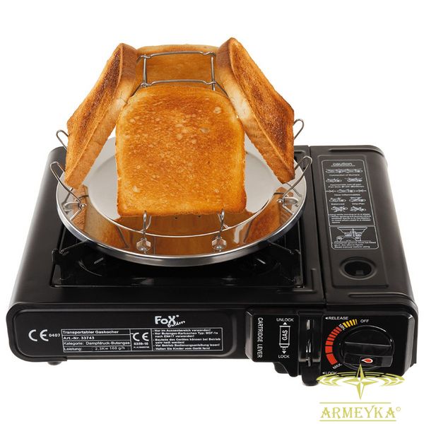 піч складна похідний тостер (складний) з щипцями сталевий нержавіюча сталь MFH Німеччина 33644 фото