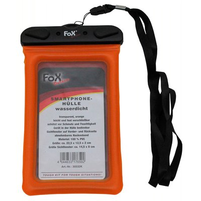Чехол водонепроницаемый, сенсорный для смартфона оранжевый пвх MFH Германия 30532K фото