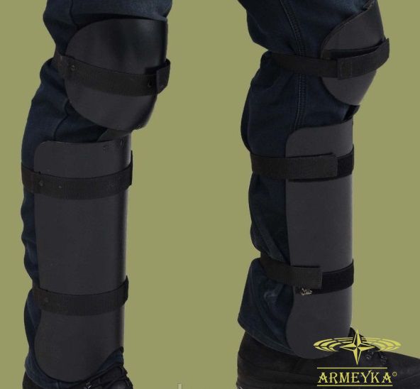 Балістичний захист shin & knee (коліно+гомілка). чорний пластик Оригінал Британія 124597 фото