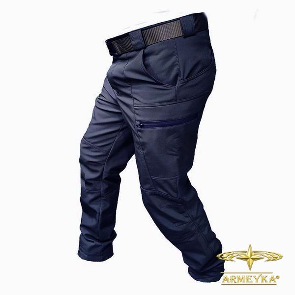 Брюки tactical, ветро/влагостойкие softshell темно-синий софшел UA