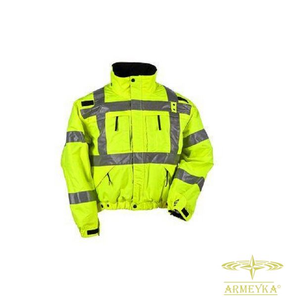 Світловідбивна куртка коротка з підстібкою (напис police) салатовий waterproof Оригінал 845491_ фото