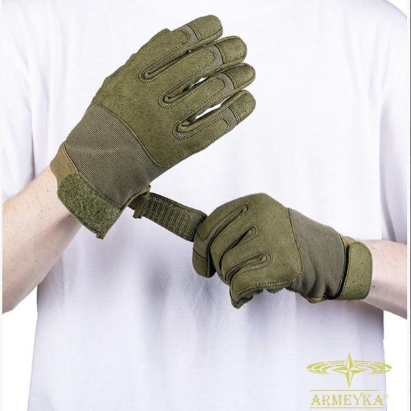 Рукавички army gloves синтетична шкіра олива Mil-Tec Німеччина 12521001 фото