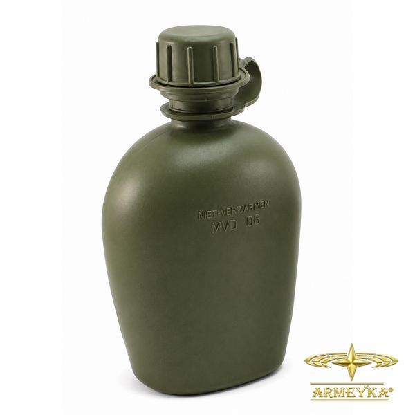 Фляга 1 l з кружкою, олива пластик, оригінал (Нідерланди)