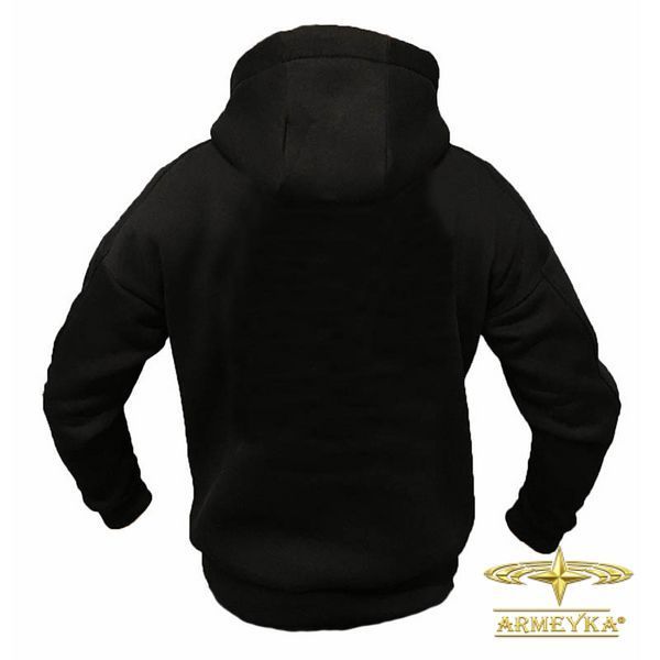 Спортивная кофта tactical hoodie черный трехнитка UA