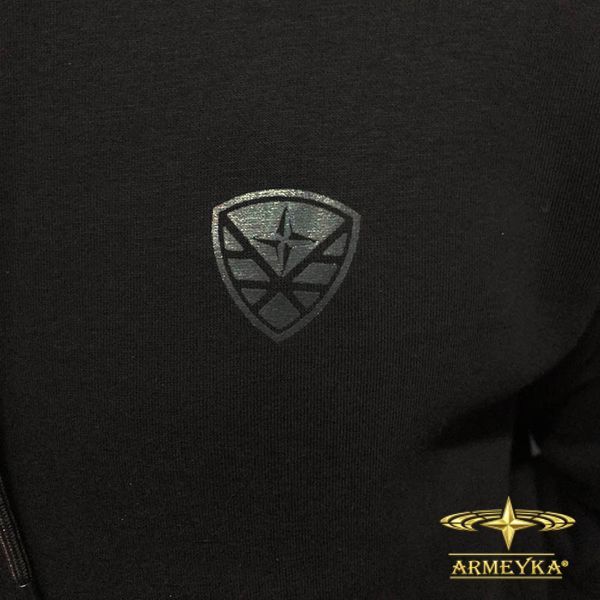 Спортивная кофта tactical hoodie черный трехнитка UA