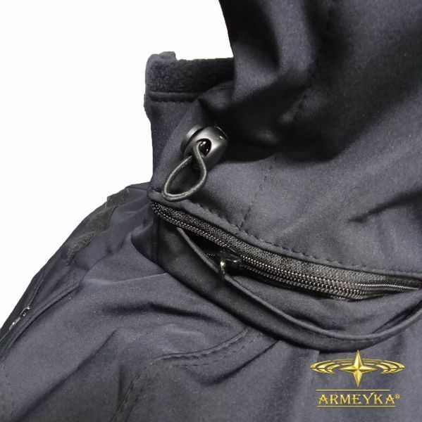 Куртка дснс, укороченная, ветро/влагостойкая softshell темно-синий софшел UA