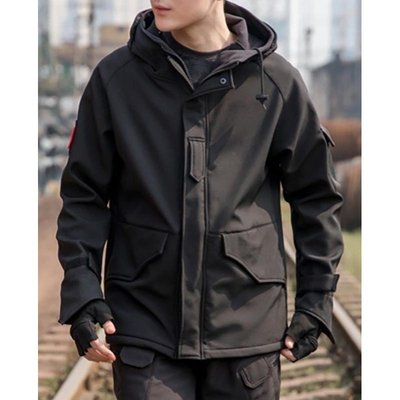 Куртка ветро/влагостойкая softshell, m65 style черный софшел PRC Y030017A фото