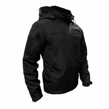 Куртка тактична, вітро/вологостійка softshell micro ripstop, чорна. UA.