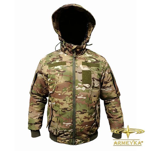 Куртка зимова тактична з підкладкою Omni-Heat (за мотивами M1 Bomber), софтшелл, multicam. Україна