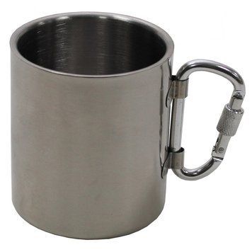 Кружка термо, 300 ml. з ручкою-карабіном нержавіюча сталь, MFH (Німеччина)