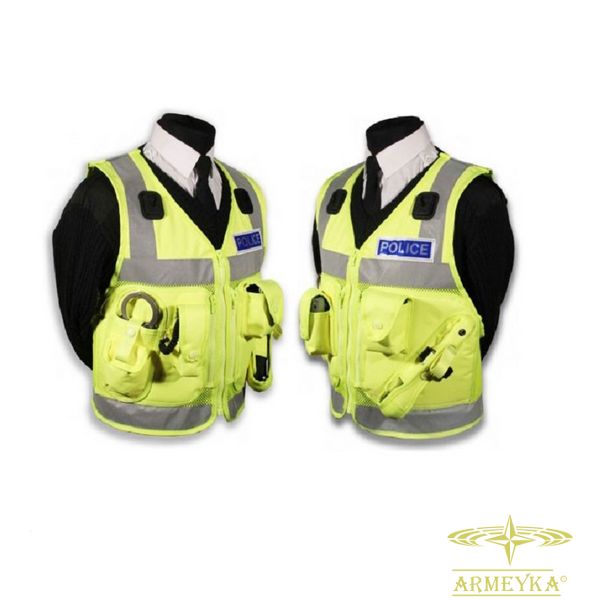 Разгрузка полицейская (сетчатая основа), светоотражающая салатовый нейлон Оригинал Британия 872104 фото