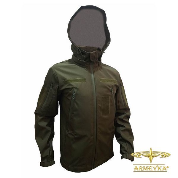 Куртка тактическая, ветро/влагостойкая softshell omni-heat олива софтшел UA