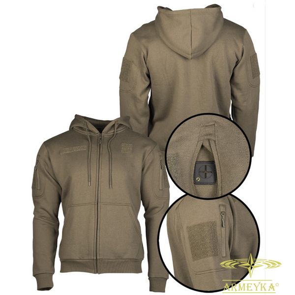 Спортивная куртка tatctical hoodie олива трехнитка Mil-Tec Германия 11472012 фото